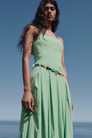 Robe midi à pinces - Vert Menthe