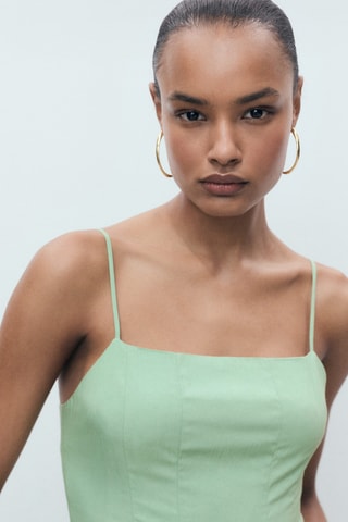 Robe midi à pinces - Vert Menthe