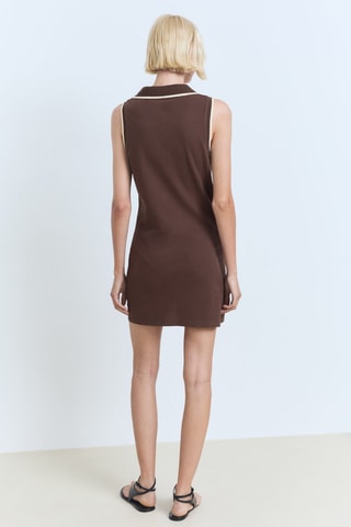 Robe à bretelles style polo - Chocolat