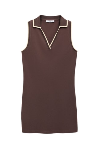 Robe à bretelles style polo - Chocolat