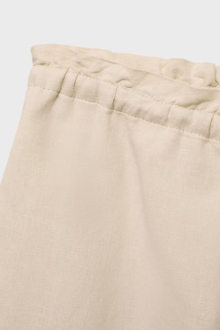 Short droit lin avec cordon - Beige