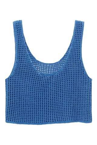 Haut court en maille - Bleu