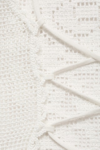 Top en crochet dos nu - Blanc Cassé
