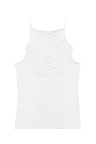 Top empiècement crochet - Blanc Cassé