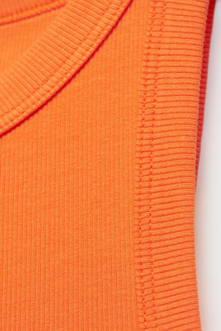 Top côtelé en coton - Orange Pastel