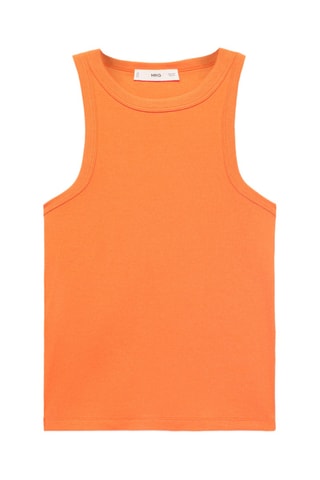 Top côtelé en coton - Orange Pastel