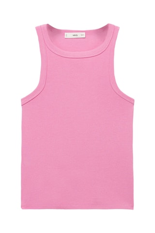 Top côtelé en coton - Rose Pastel