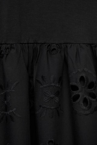 Robe combinée broderie ajourée - Noir