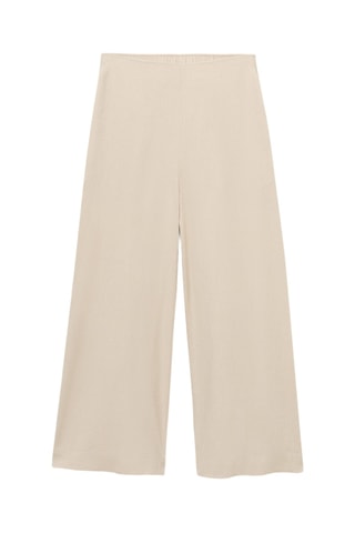 Pantalon crop lin - Beige