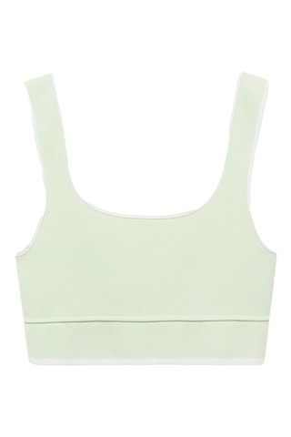 Top maille bords contrastants - Vert Menthe