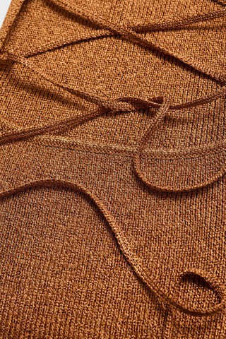 Robe Lurex dos croisé - Cuivre