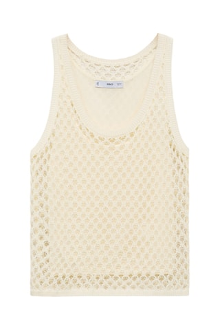 Top crochet bretelles - Écru