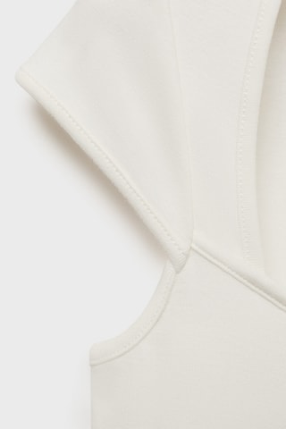 T-shirt en coton décolleté plongeant - Blanc Cassé