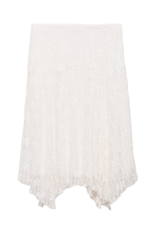 Jupe midi dentelle - Blanc