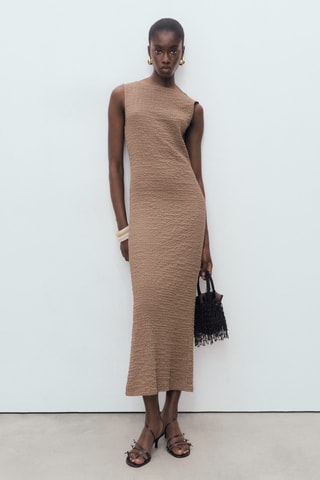 Robe cintrée texturée - Beige