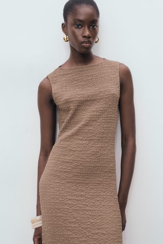 Robe cintrée texturée - Beige