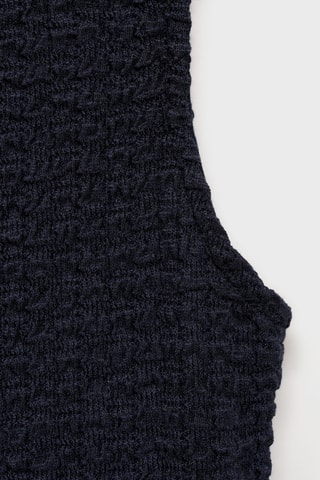 Robe cintrée texturée - Bleu Marine