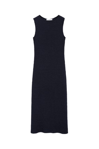 Robe cintrée texturée - Bleu Marine