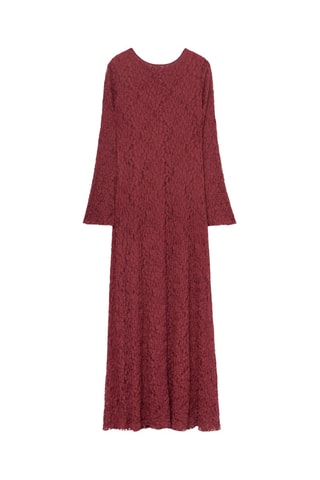 Robe dentelle manches évasées - Lie-de-vin