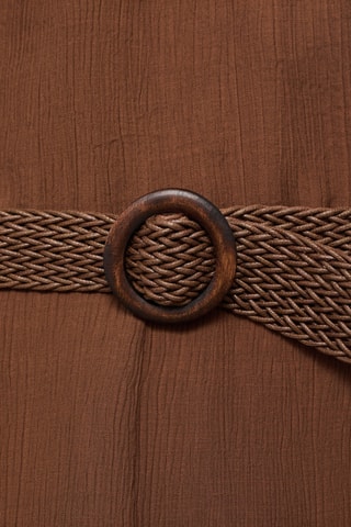 Combinaison plissée avec ceinture - Marron