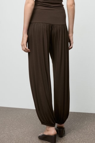 Pantalon ballon taille élastique - Marron