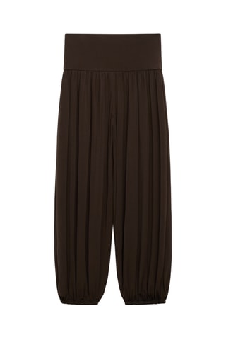 Pantalon ballon taille élastique - Marron