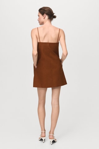 Robe col avec nœud - Marron