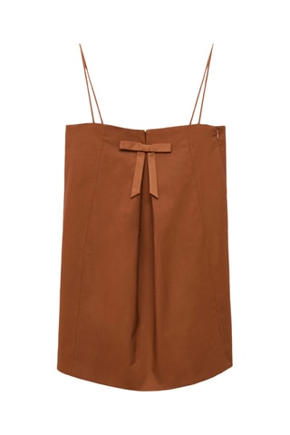 Robe col avec nœud - Marron