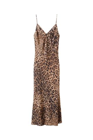 Robe léopard dos nu - Marron
