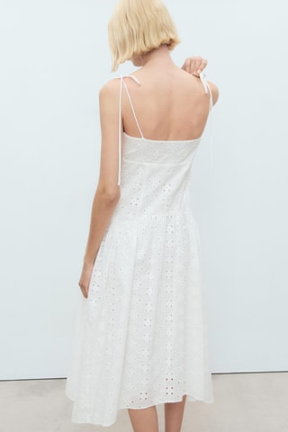 Robe midi ajourée - Blanc
