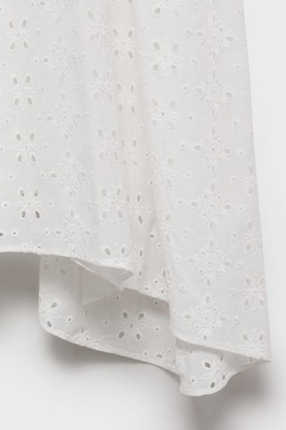 Robe midi ajourée - Blanc