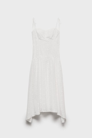 Robe midi ajourée - Blanc