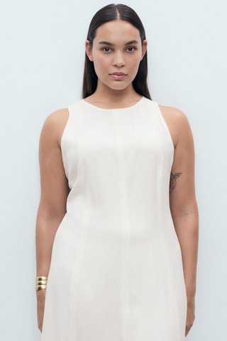 Robe midi évasée - Écru