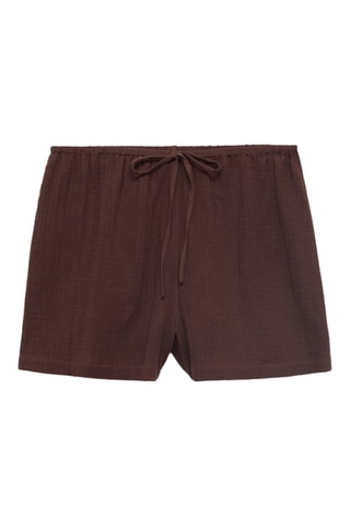 Short coton avec cordon - Chocolat