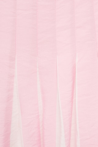 Robe coupe ballon à rayures - Rose Pastel
