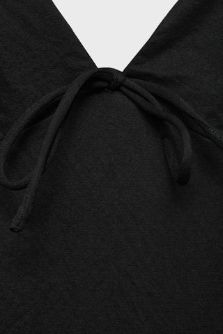 Robe longue encolure nœud - Noir