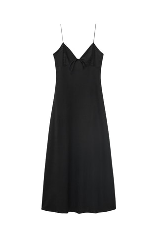 Robe longue encolure nœud - Noir