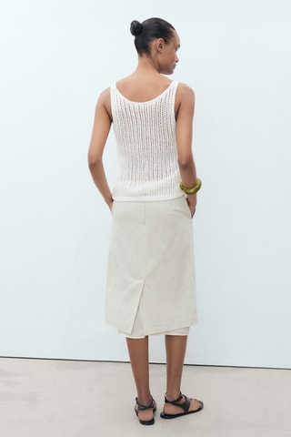Top crochet bretelles - Blanc Cassé