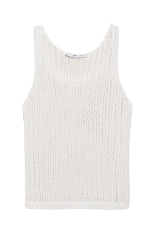 Top crochet bretelles - Blanc Cassé