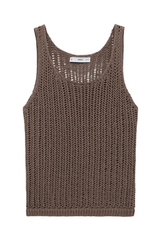 Top crochet bretelles - Marron