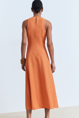 Robe midi évasée - Saumon