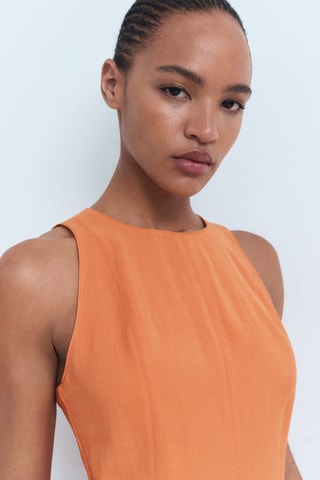 Robe midi évasée - Saumon