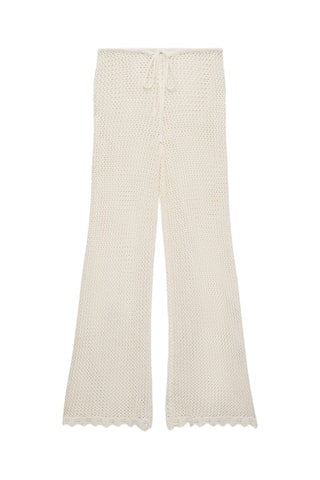 Pantalon crochet flare - Blanc Cassé