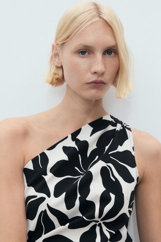 Robe asymétrique froncée - Noir
