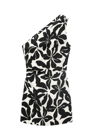 Robe asymétrique froncée - Noir