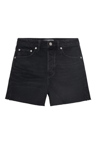 Short en jean bas effiloché - Gris