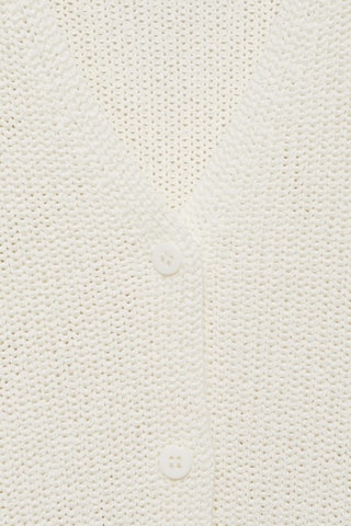 Gilet maille ajourée - Blanc