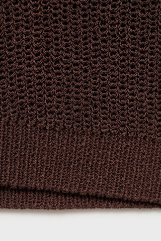 Gilet maille ajourée - Chocolat