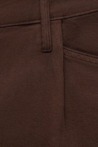 Short en jean bas effiloché pinces - Chocolat