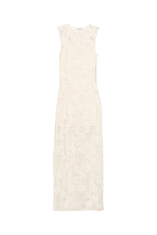 Robe crochet fleurs - Écru